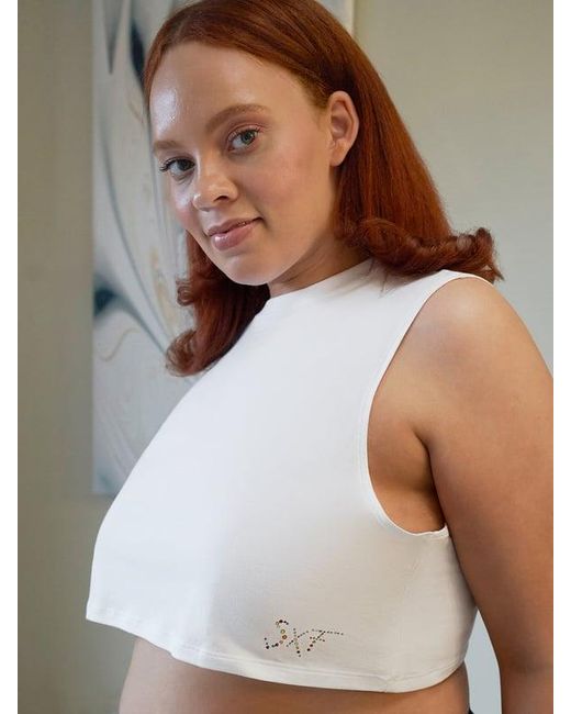 Savage X White Show Your Colours Cropped Sleep Top