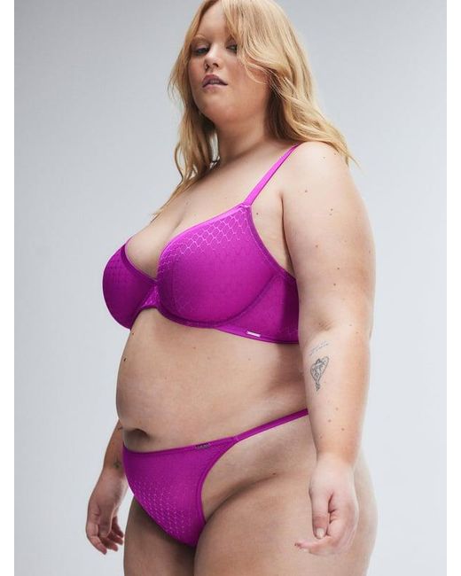 Savage X Purple Show N' Tell Mesh Unlined Demi Bra