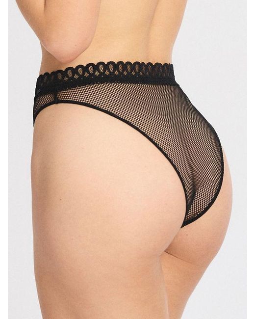 Savage X Black Net Worth High-waist Cheeky Knickers