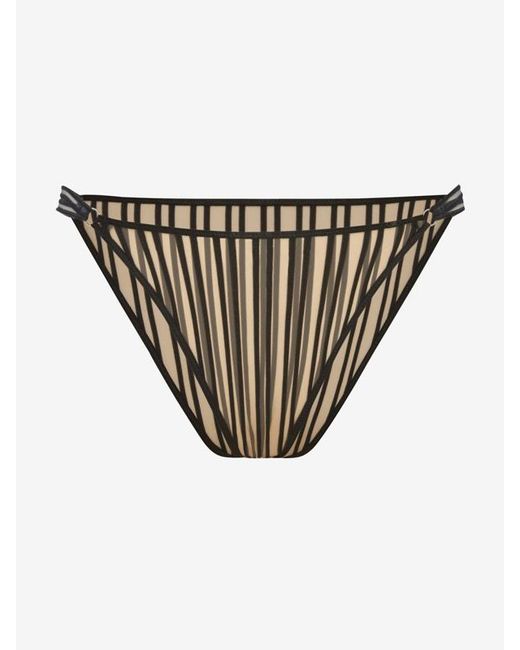 Savage X Brown Strappy Hour Striped String Bikini Knickers