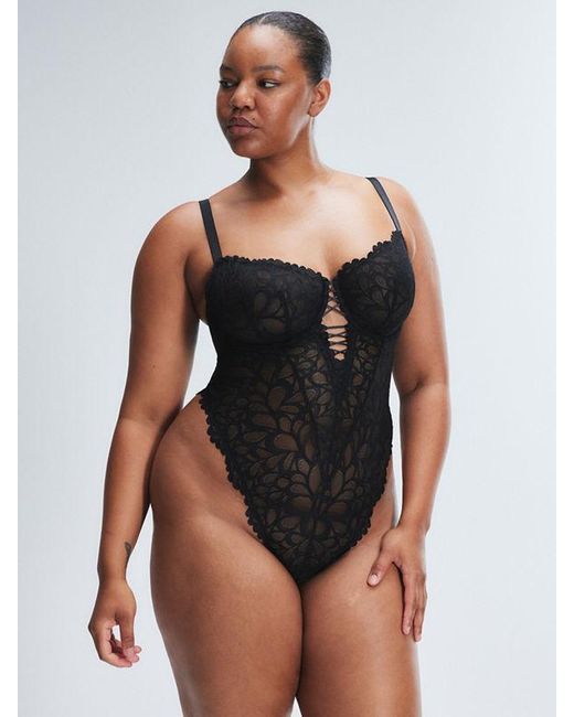 Savage X Black Savage Not Sorry Lace Underwire Lace Teddy