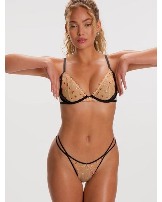 Savage X Natural Brash Blossoms Embroidered Unlined Bra
