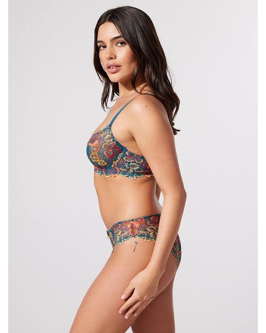 Savage X Blue Sunchaser Lace Unlined Plunge Bra