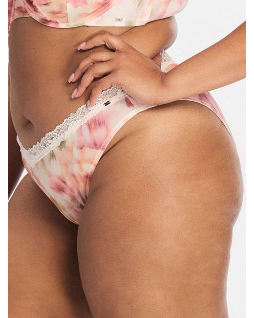 Savage X Brown Bare Flower Brazilian Panty