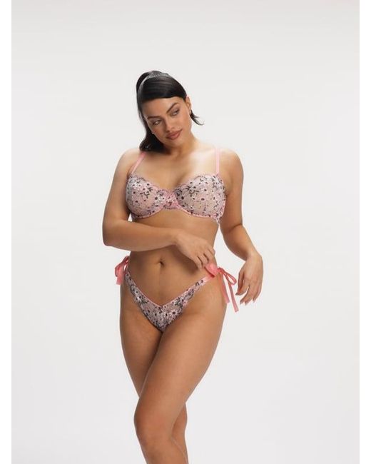 Savage X Pink Daisy Darling Lace Unlined Balconette Bra