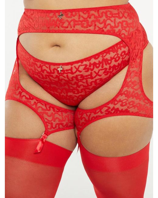 Savage X Red Tagged By Savage Suspender Belt