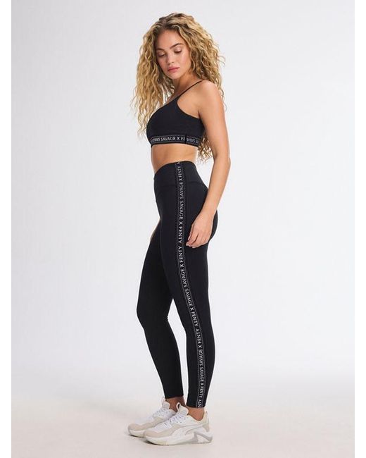 Savage X Blue Supple Flex High-waist Side Logo Band Legging