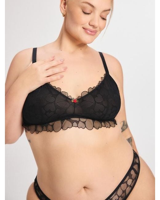Savage X Black Heart Play Lace Unlined Bralette