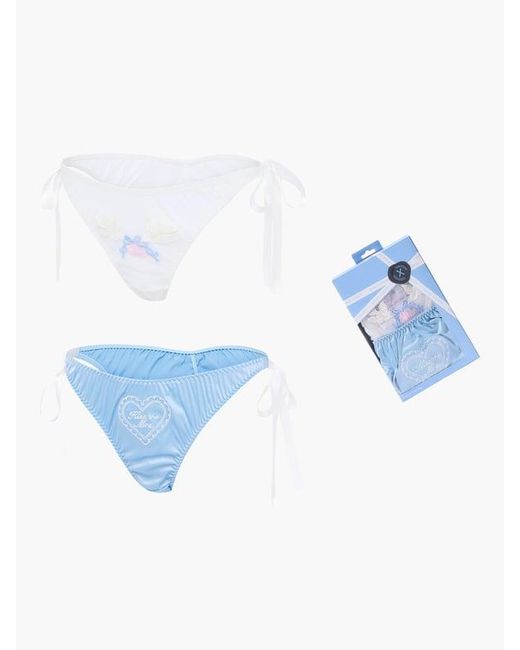 Savage X Blue Flirty & Wordy Bridal 2-piece Bikini Set
