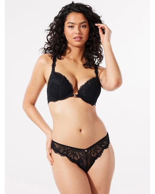 Savage X Black Romantic Corded Lace Push-up Bra
