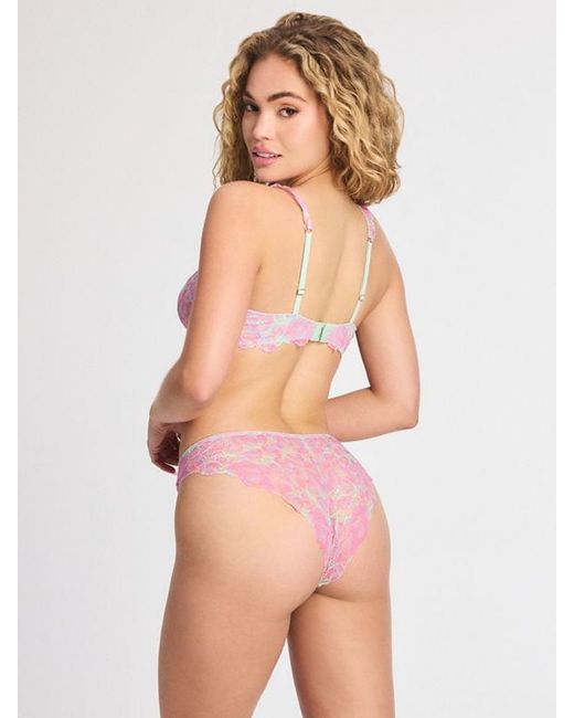 Savage X Pink Sun Tide Floral Lace Cheeky Knickers
