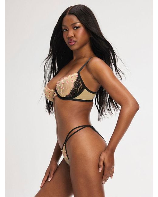 Savage X Brown Brash Blossoms Embroidered Unlined Bra