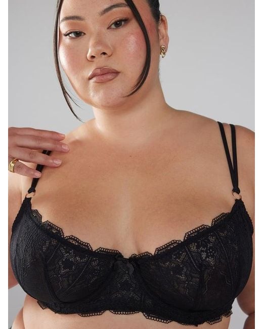 Savage X Black Deco Glass Lace Unlined Bra