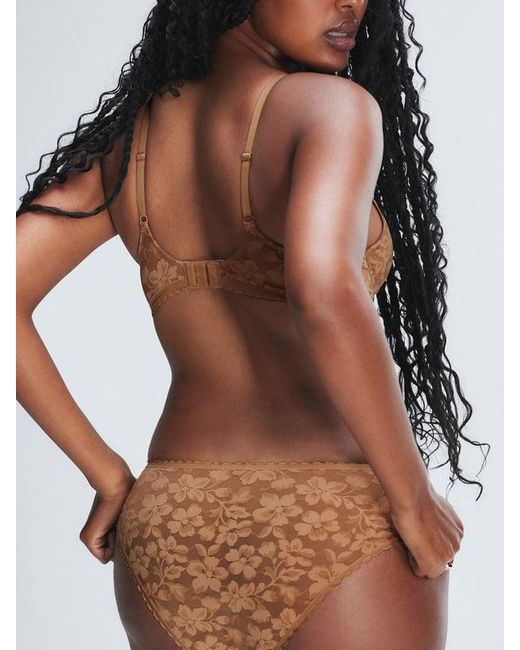 Savage X Brown Lavish Lace Unlined Plunge Bra