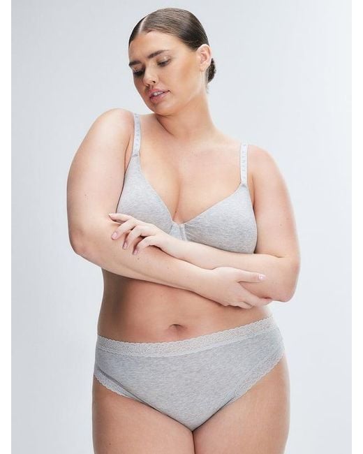 Savage X Gray Cotton Essentials Unlined Bra