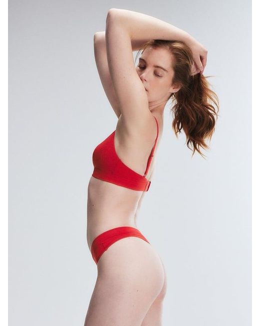 Savage X Red Cotton Essentials Classic Scoop-neck Bralette