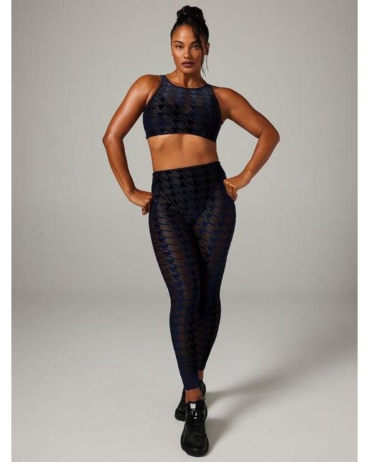 Savage X Blue Risque Taker Houndstooth Medium-impact Sports Bra