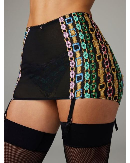 Savage X Green Chained In Lace Suspender Skirt