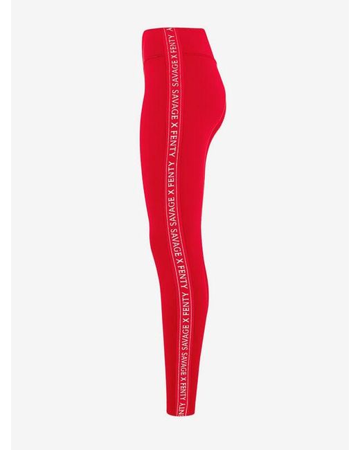 Savage X Red Supple Flex High-waist Side Logo Band Legging