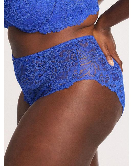 Savage X Blue Romantic Corded Lace Hipster Panty