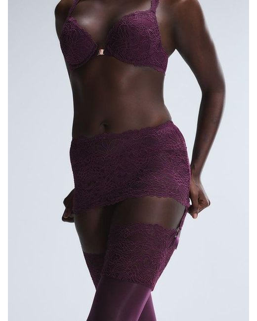 Savage X Purple Romantic Corded Lace Garter Skirt