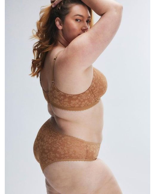 Savage X Brown Lavish Lace Unlined Plunge Bra