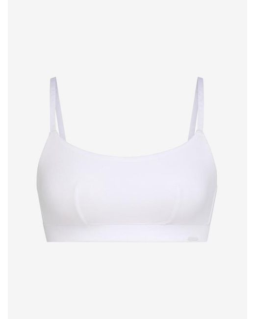 Savage X White Cotton Essentials Classic Scoop-neck Bralette