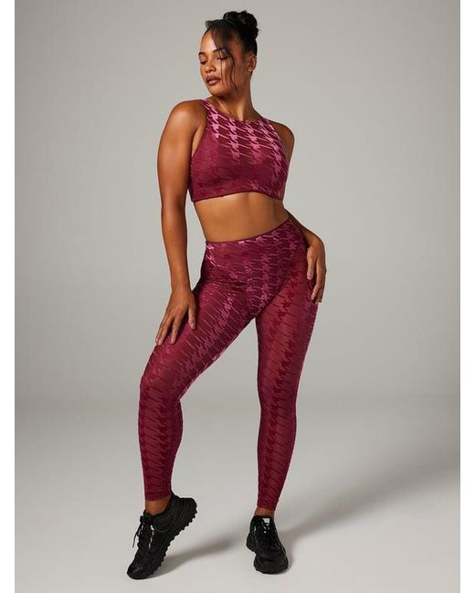Savage X Red Risque Taker Houndstooth Medium-impact Sports Bra