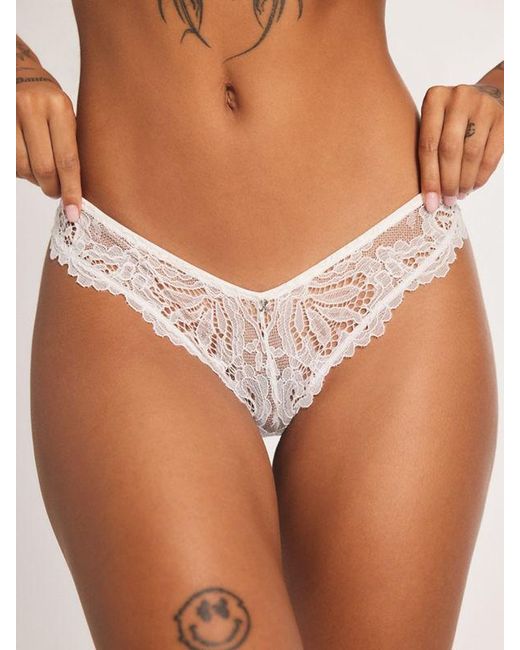 Savage X Brown Romantic Corded Lace Brazilian Knickers