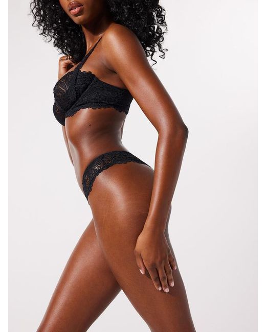 Savage X Brown Romantic Corded Lace Thong