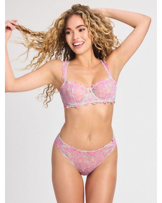 Savage X Pink Sun Tide Floral Lace Cheeky Knickers
