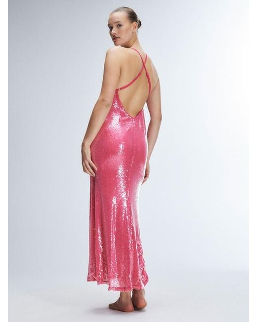 Savage X Pink Champagne On Ice Embellished Slip