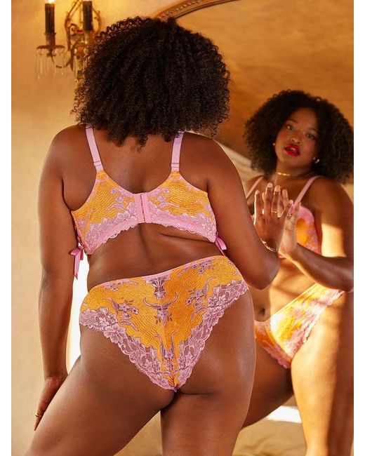 Savage X Orange Lace'd Up Cheeky