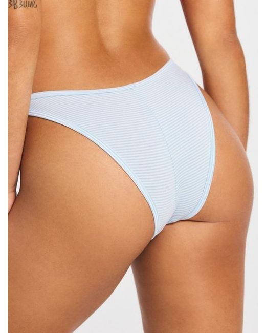 Savage X Blue Cotton Essentials High-leg Bikini Panty