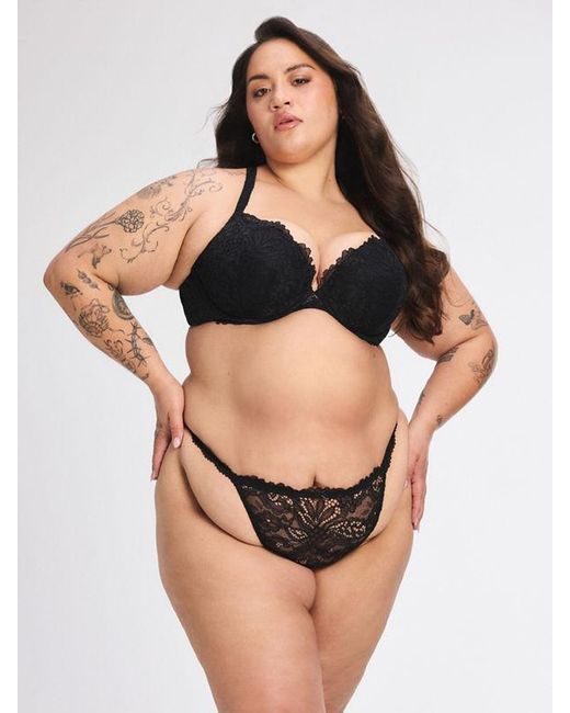 Savage X Black Romantic Corded Lace Push-up Bra