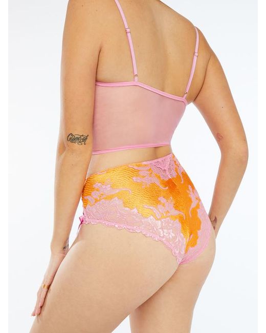 Savage X Orange Lace'd Up Strappy Shorts