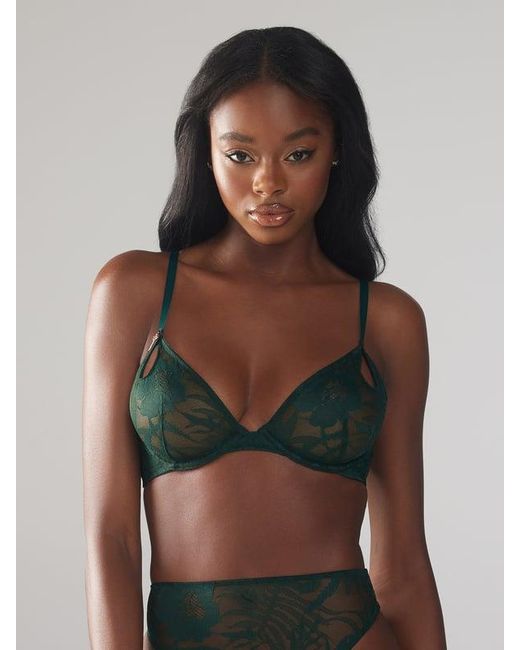 Savage X Black Shadowplay Lace Unlined Plunge Bra