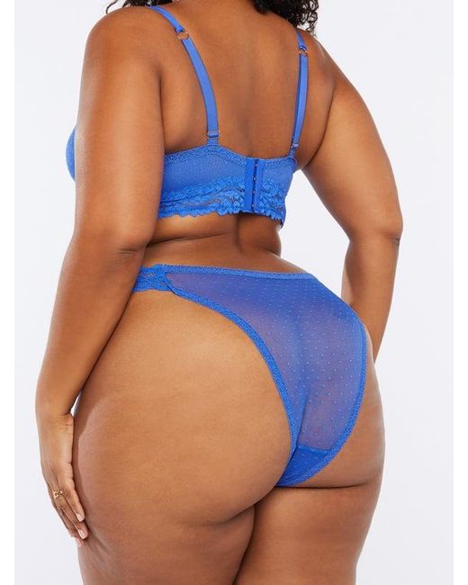 Savage X Blue Dotted Mesh Cheeky
