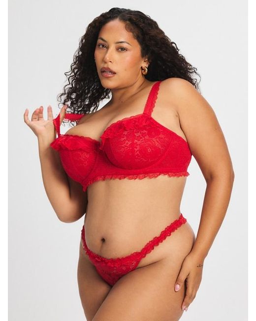 Savage X Red Roselace Unlined Balconette Bra