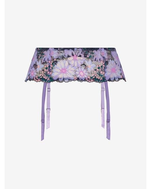 Savage X Purple Fleur Fantasy Lace Garter Belt
