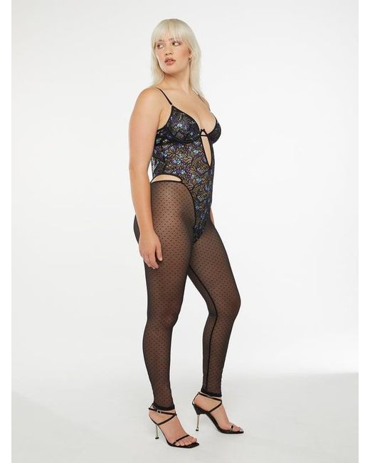 Savage X White Butterfly Wings Lace & Mesh Catsuit