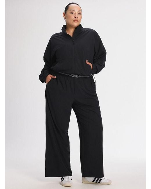 Savage X Black Stretch Woven Logo Band Wide Leg Pant