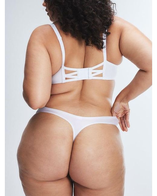 Savage X White New Microfiber Bridal Thong Panty
