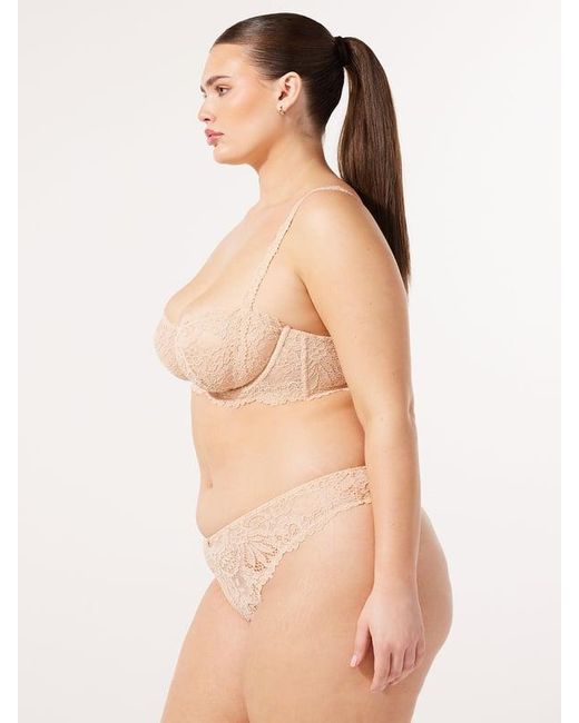 Savage X Natural Romantic Corded Lace Unlined Balconette Bra