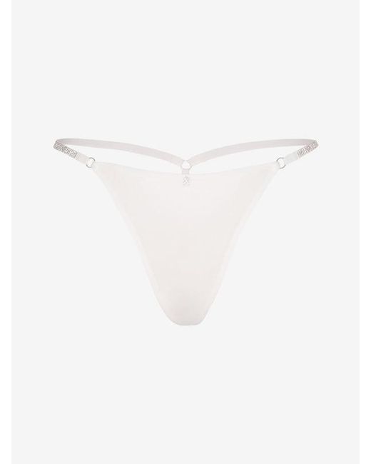 Savage X Brown Midnight Microfiber Rhinestone G-string Knickers