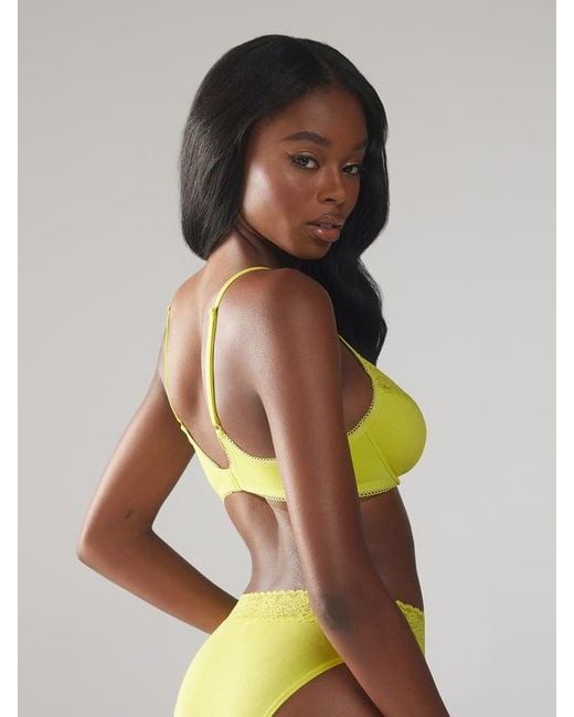 Savage X Green Cotton Essentials Lace-trim Unlined Bra