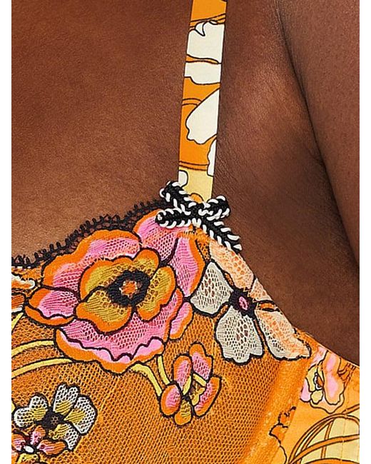 Savage X Orange Mod Poppy Unlined Lace Balconette Bra