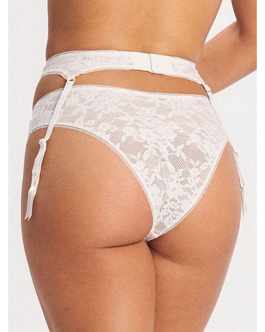 Savage X White Luxe Lace Garter Belt