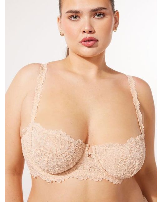 Savage X Natural Romantic Corded Lace Unlined Balconette Bra