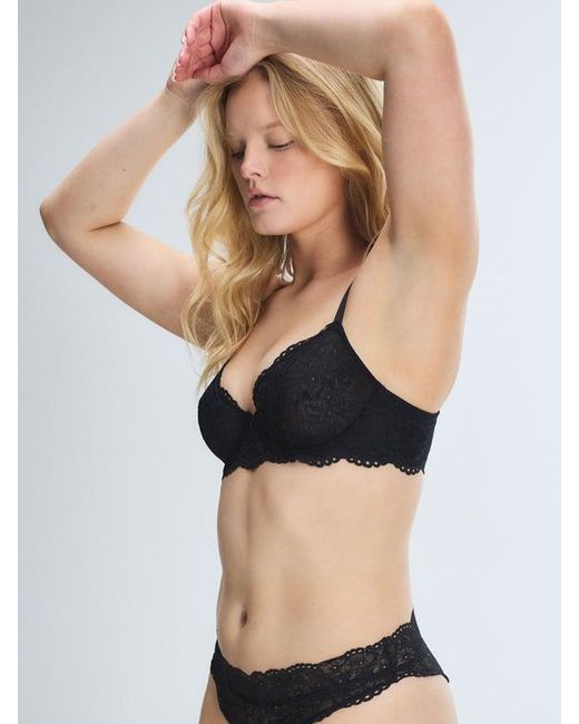 Savage X Black Soft N' Savage Lace Unlined Demi Bra